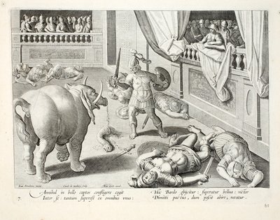 Hannibal Makes Defeated Romans Fight Each Other, illustration from 