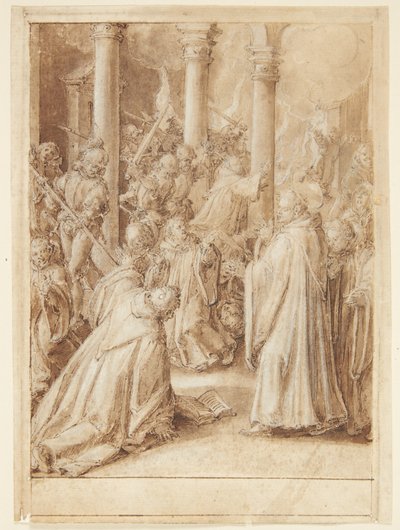 The Soldiers Sent by the Bishop of Florence Attack the Monastery Where They Believe Giovanni Alberti Is by Jan van der Straet