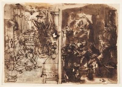 Annunciation (left); Birth of the Virgin (right) by Jan van der Straet, called Stradanus