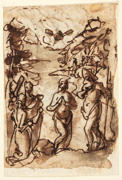 Baptism of Christ and Pieta by Jan van der Straet, called Stradanus