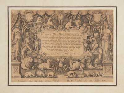 Dedicatory Page of the Set "Mediceae familiae rerum feliciter gestarum Victoria et triumphi" by Jan van der Straet, called Stradanus