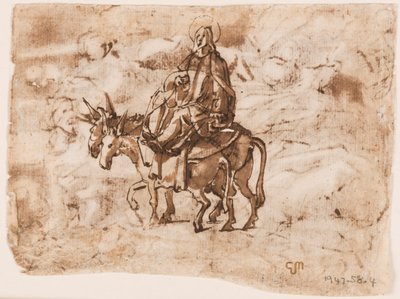 Page of a Sketchbook; Flight into Egypt; Crucifixion by Jan van der Straet, called Stradanus