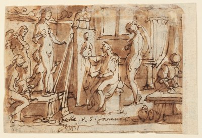 Recto: Zeuxis Painting Helen; Verso: Ecce Homo by Jan van der Straet, called Stradanus