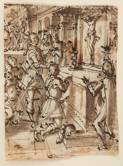 Saint Giovanni Gualberto and the Miraculous Crucifix by Jan van der Straet, called Stradanus