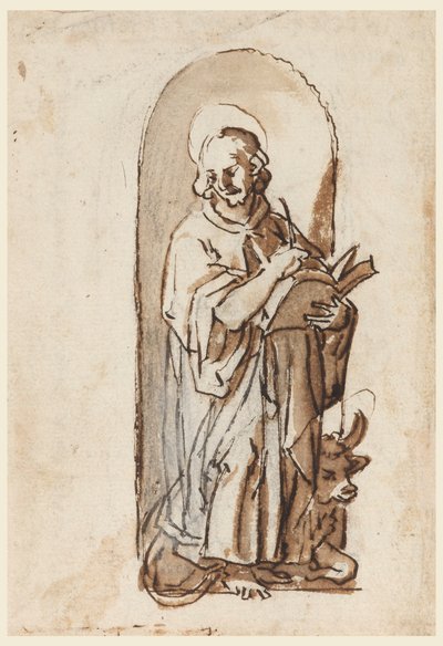 Saint Luke in a Niche by Jan van der Straet, called Stradanus
