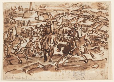 The Retreat of the Turks after the Siege of Vienna in 1529 by Jan van der Straet, called Stradanus