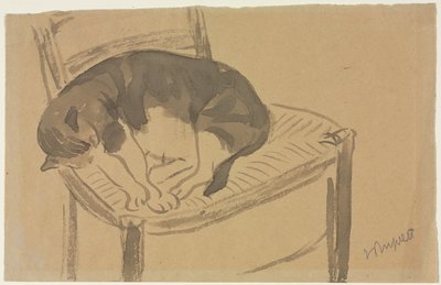 Sleeping Cat (recto) Torso of a Nude Woman (verso), first third 1900s by Jane Poupelet