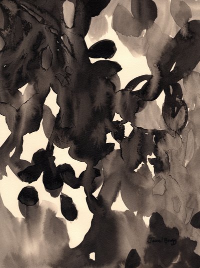 Leaves Abstract in Ink, c.2019 by Janel Bragg