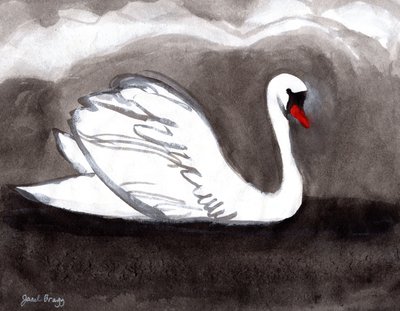 Swan on Stormy Lake, 2023 by Janel Bragg