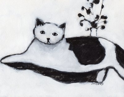 Thomas the Cat Lounging by Janel Bragg