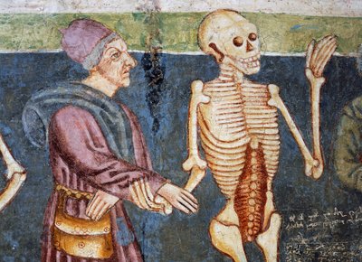 Death Accompanying Doctor (detail) by Janez Kastav