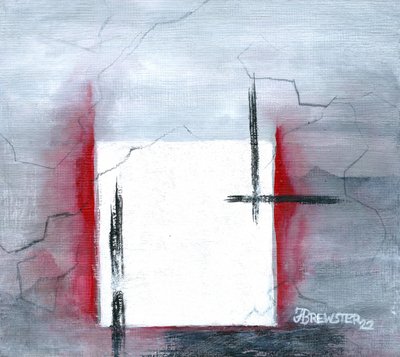 Stark Red Square by Janine Brewster