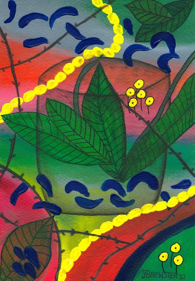 Vibrant Potted Plant by Janine Brewster
