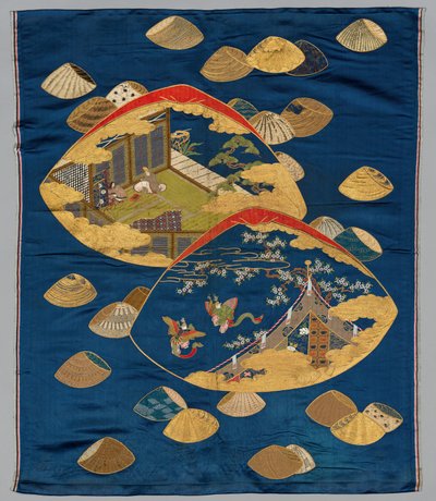 Gift Cover (Fukusa) with Tale of Genji Shell-Matching Game by Japan, Meiji period