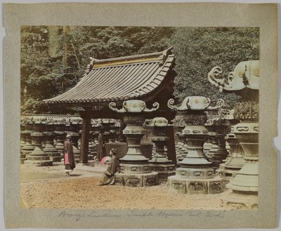 Bronze Lanterns outside the Temple at Uyeno Park, Tokyo, Japan by Japanese Photographer