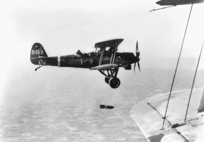 Japanese aircraft carry out a bombing run over targets in China by Japanese Photographer
