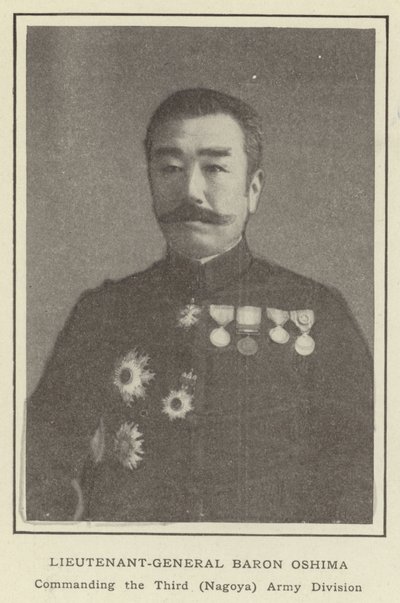 Lieutenant-General Baron Oshima, Commanding the Third (Nagoya) Army Division by Japanese Photographer