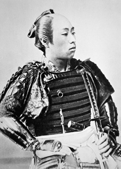 Samurai of Old Japan with traditional hairstyle by Japanese Photographer