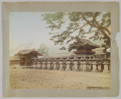 Stone Lanterns outside a Temple, Shiba Park, Tokyo, Japan by Japanese Photographer