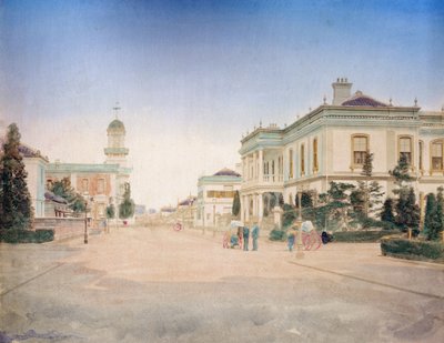 View of the Main Street of Yokohama City, c.1890 by Japanese Photographer
