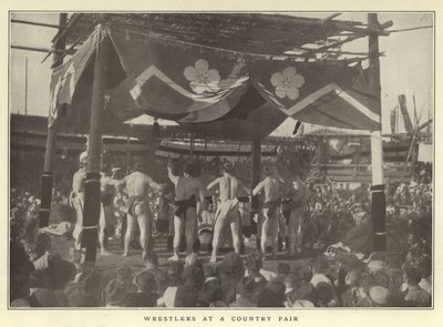 Wrestlers at a Country Fair by Japanese Photographer