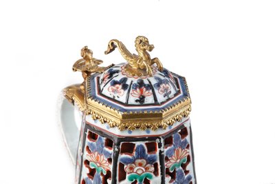 A Rare Elegantly Mounted Imari Coffee Pot and Cover by Japanese School