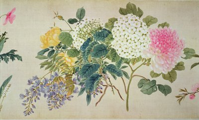 A Botanical Study of Phlox and Other Flowers by Japanese School