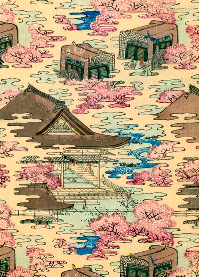Abstract Landscape with Houses by Japanese School