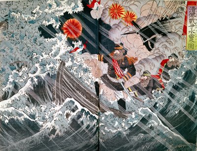 Admiral Amedee Anatole Courbet at the Capture of Fou-Tcheou in 1884 during the Tonkin War by Japanese School