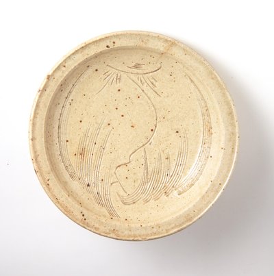 Bowl with incised willow design by Japanese School
