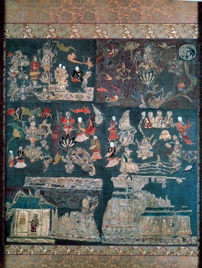 Buddhist paradise, story of the Chan Mystic, Chuguji Temple, Nara, Asuka Period, Japanese civilization by Japanese School