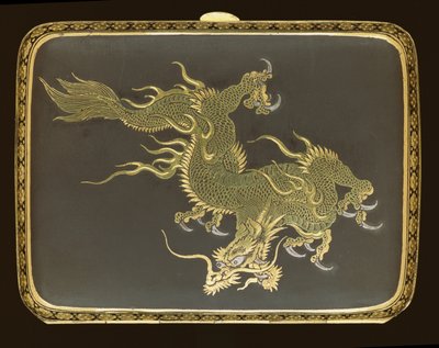 Cigarette case decorated with a dragon, made in a Komai factory, c.1900 by Japanese School