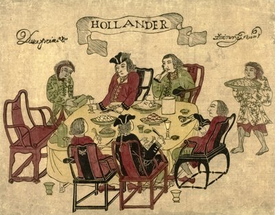 Dutch VOC Employees Being Served a Meal by Javanese Servants at Deshima by Japanese School