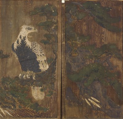 Eagle in a pine tree, Momoyama period, possibly 17th century by Japanese School