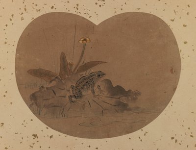 Fan painting of a frog (verso) by Japanese School