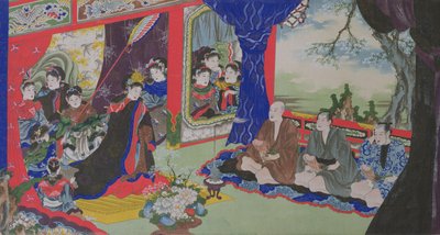 Fishermen Showing their Penises to the Empress and her Court, from an Erotic Story of Fishermen Shipwrecked on an Island Inhabited by Women by Japanese School