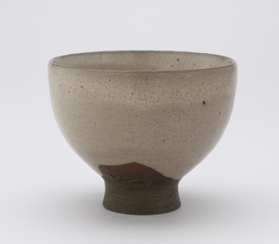 Inkyuzan ware tea bowl in Goki shape, with impressed cipher, Tea bowl (gokijawan) by Japanese School