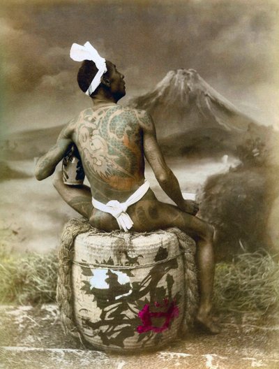 Japanese Man with Full Body Tattoo, Late 19th Century by Japanese School