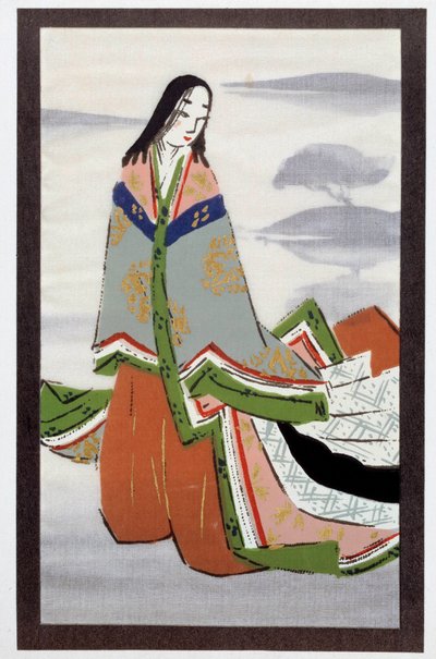 Illustration from the Chapter Suetsumu Hana by Japanese School