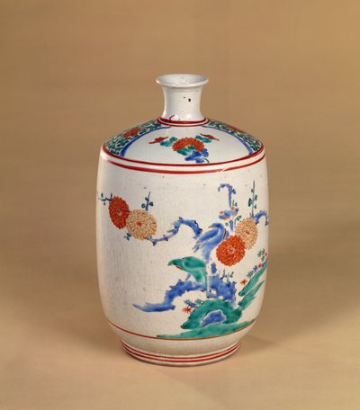 Kakiemon bottle with a floral decoration, Edo Period, c.1660 by Japanese School