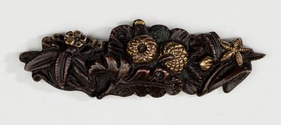 Menuki, or Grip Ornament, in the Form of a Floral Arrangement by Japanese School