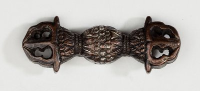 Menuki, or grip ornament, in the form of a vajra, a Buddhist thunderbolt symbol by Japanese School