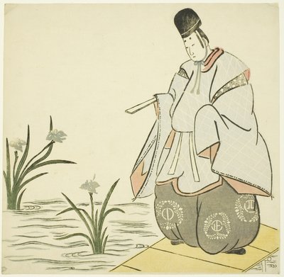 Narihira at Yatsuhashi Bridge by Japanese School