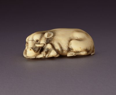 Netsuke depicting a reclining boar, c. 1750-80 by Japanese School