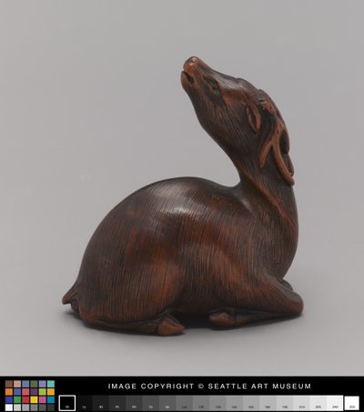 Netsuke modeled as deer by Japanese School