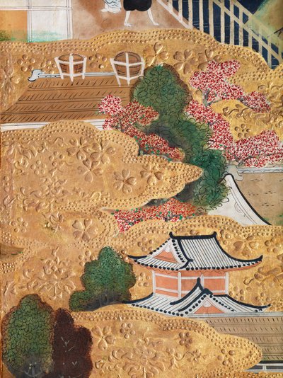 Osakazu Byobu - Japanese Eight-Panel Folding Screen by Japanese School