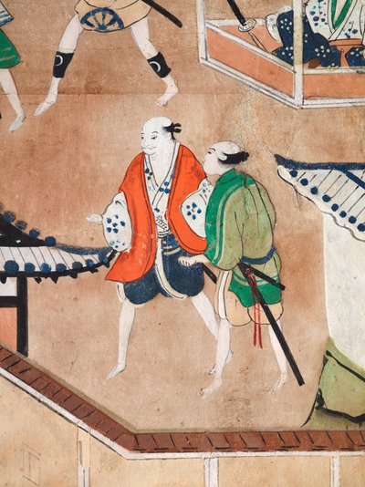 Osakazu Byobu - Japanese Eight-Panel Folding Screen by Japanese School