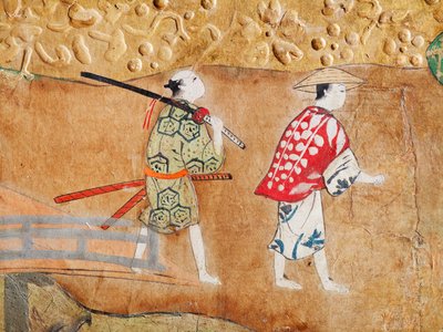Osakazu Byobu - Japanese Eight-Panel Folding Screen by Japanese School