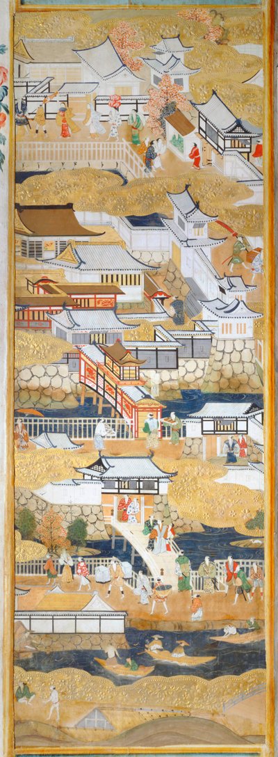 Osakazu Byobu - Japanese Eight-Panel Folding Screen by Japanese School