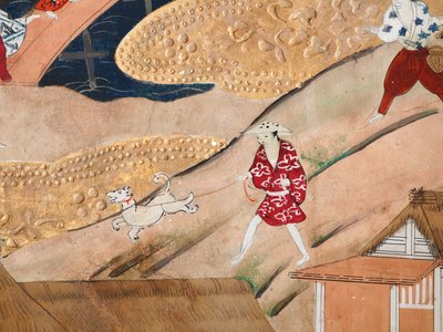 Osakazu Byobu - Japanese eight-panel folding screen by Japanese School